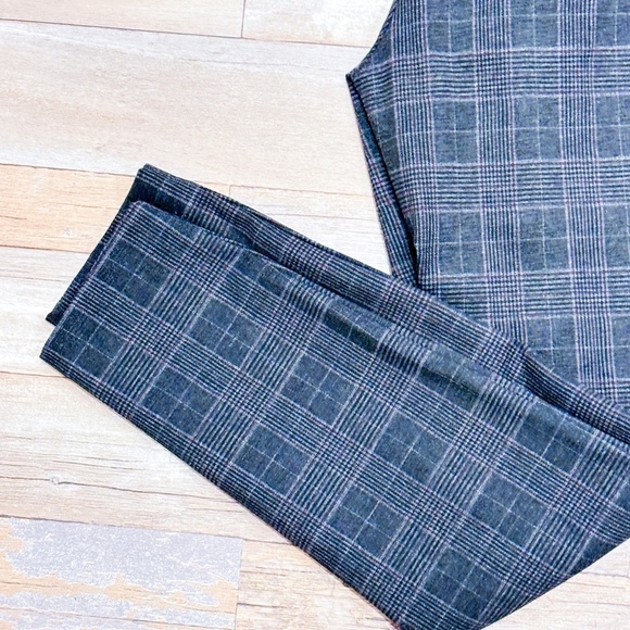 D. JEANS Grey plaid stretch pants - Picture 3 of 8